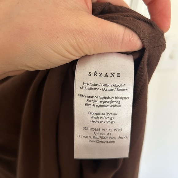 Sezane Phillipa Dress in Tonka Size M Brown Cinched Bodycon Dress - Picture 8 of 10